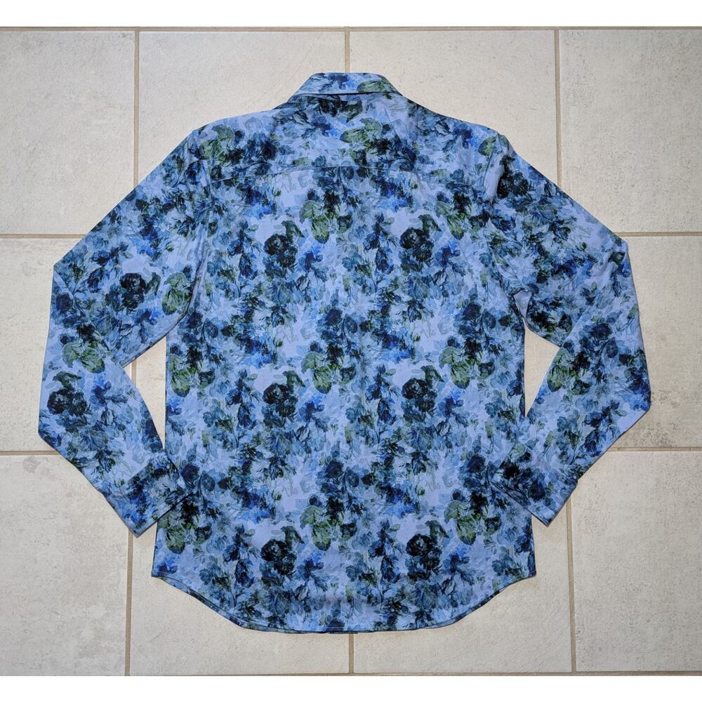 Bugatchi Men's Small 8 Way Stretch Button Up Dress Casual Shirt Abstract Floral - Picture 6 of 8